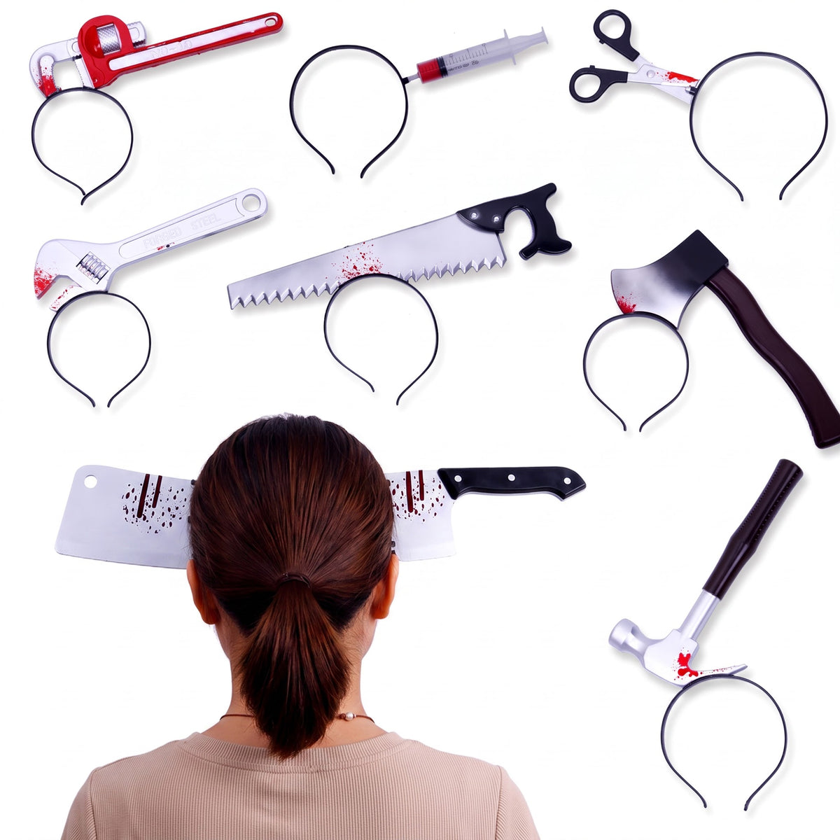 Halloween Headband Headband Decoration Ghost Festival Simulation Trick Wearing Axe Sharp Chopper Hea